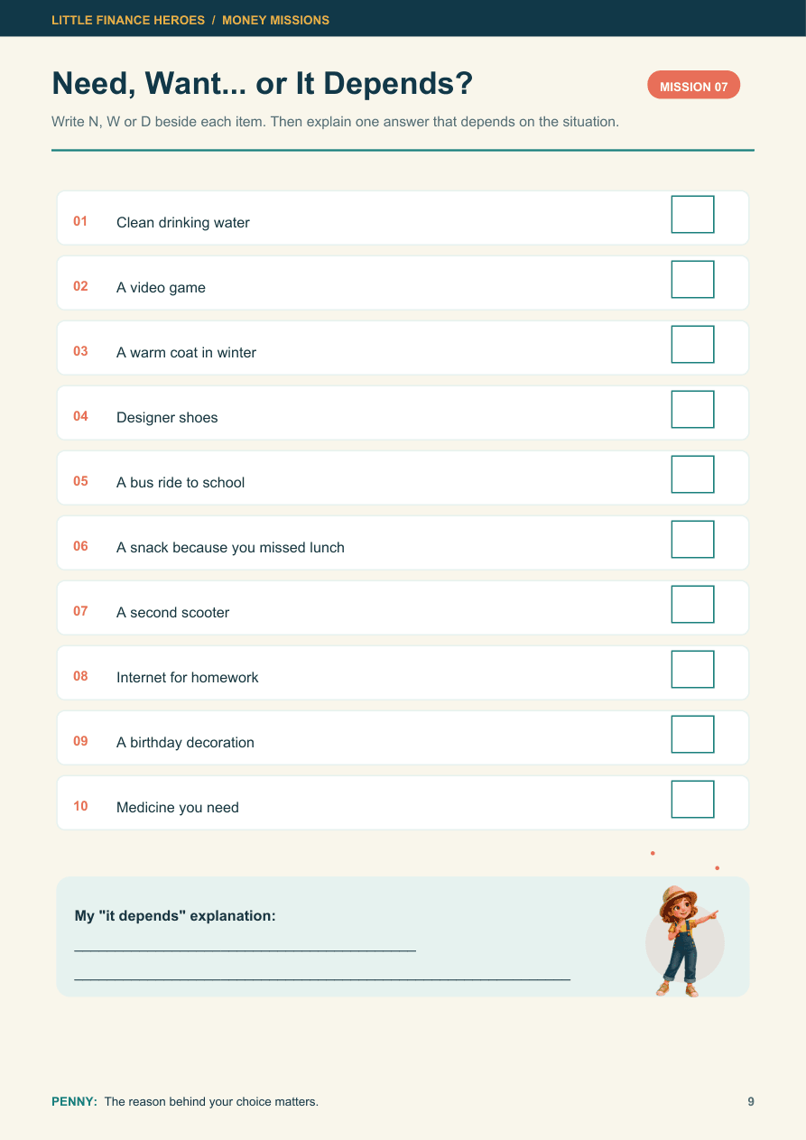 Money Missions — Activity Book — 2