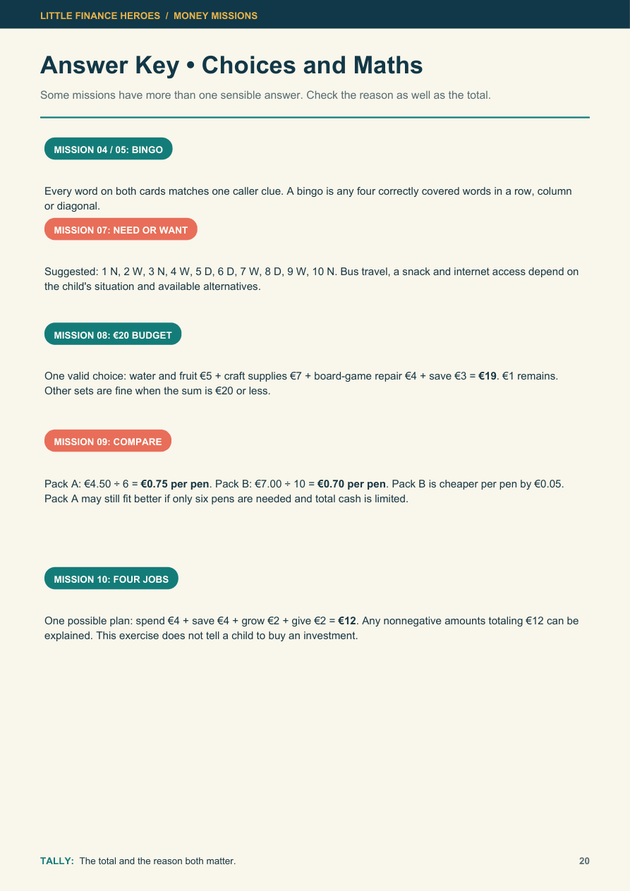 Money Missions — Activity Book — 3
