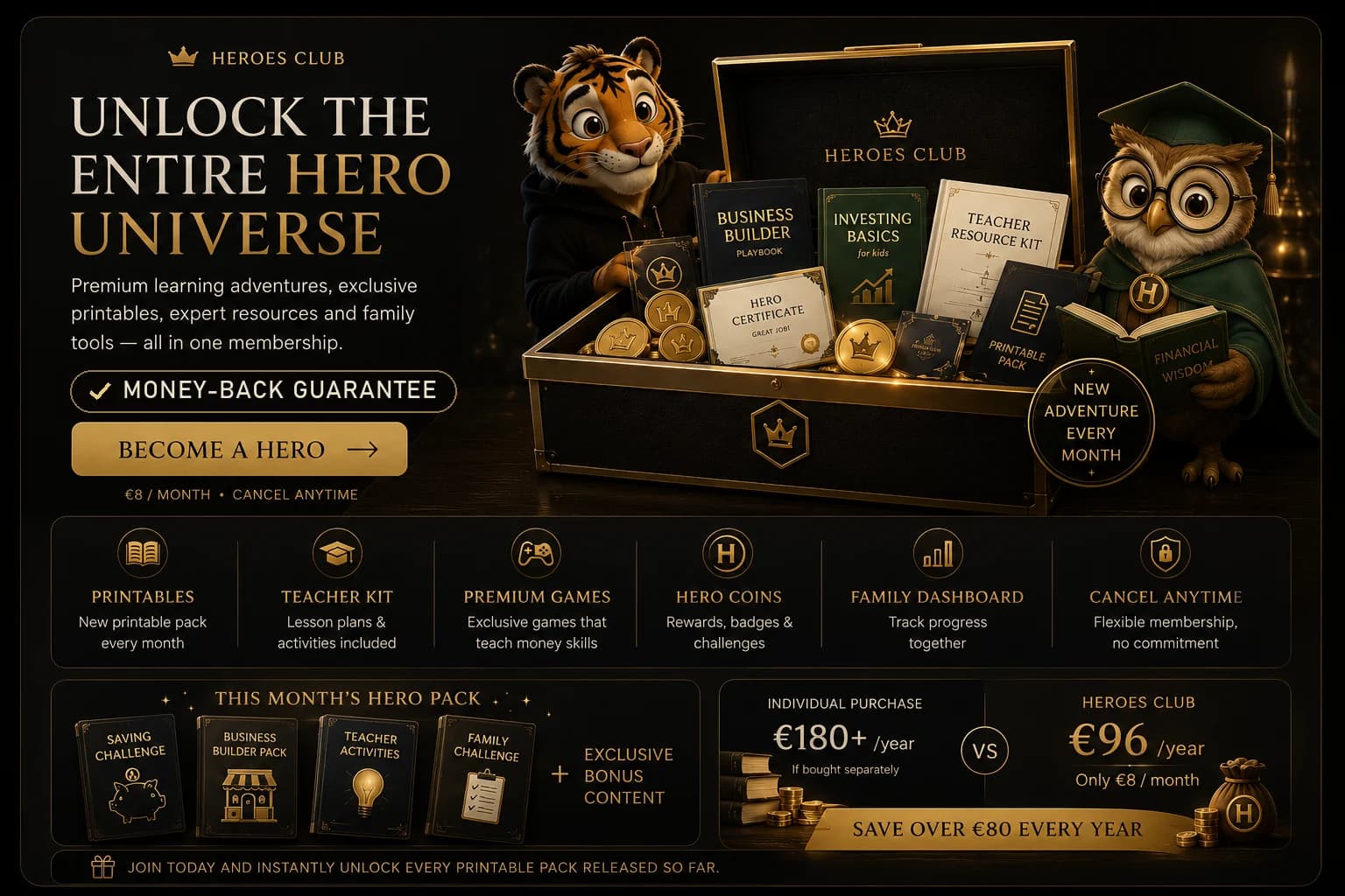 Heroes Club — unlock the entire Hero Universe for €8 a month
