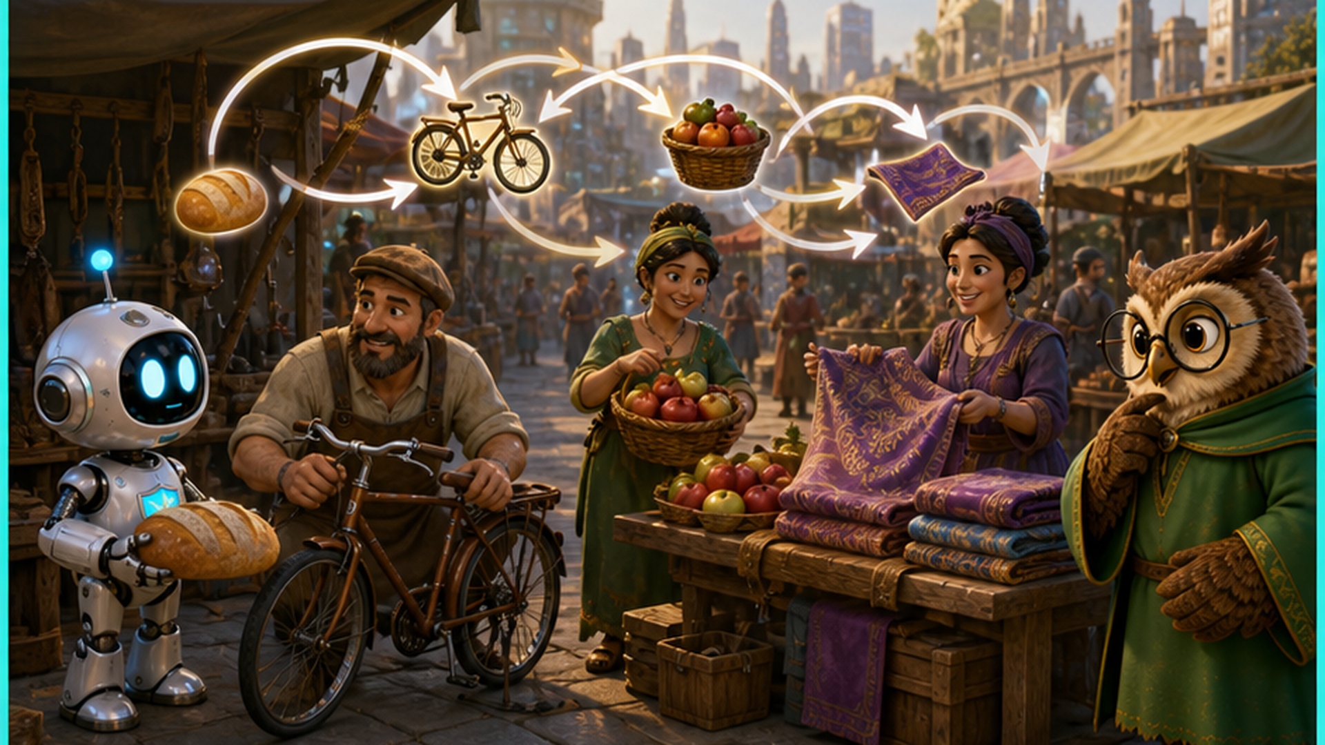 Byte with fresh bread, stuck in a barter chain