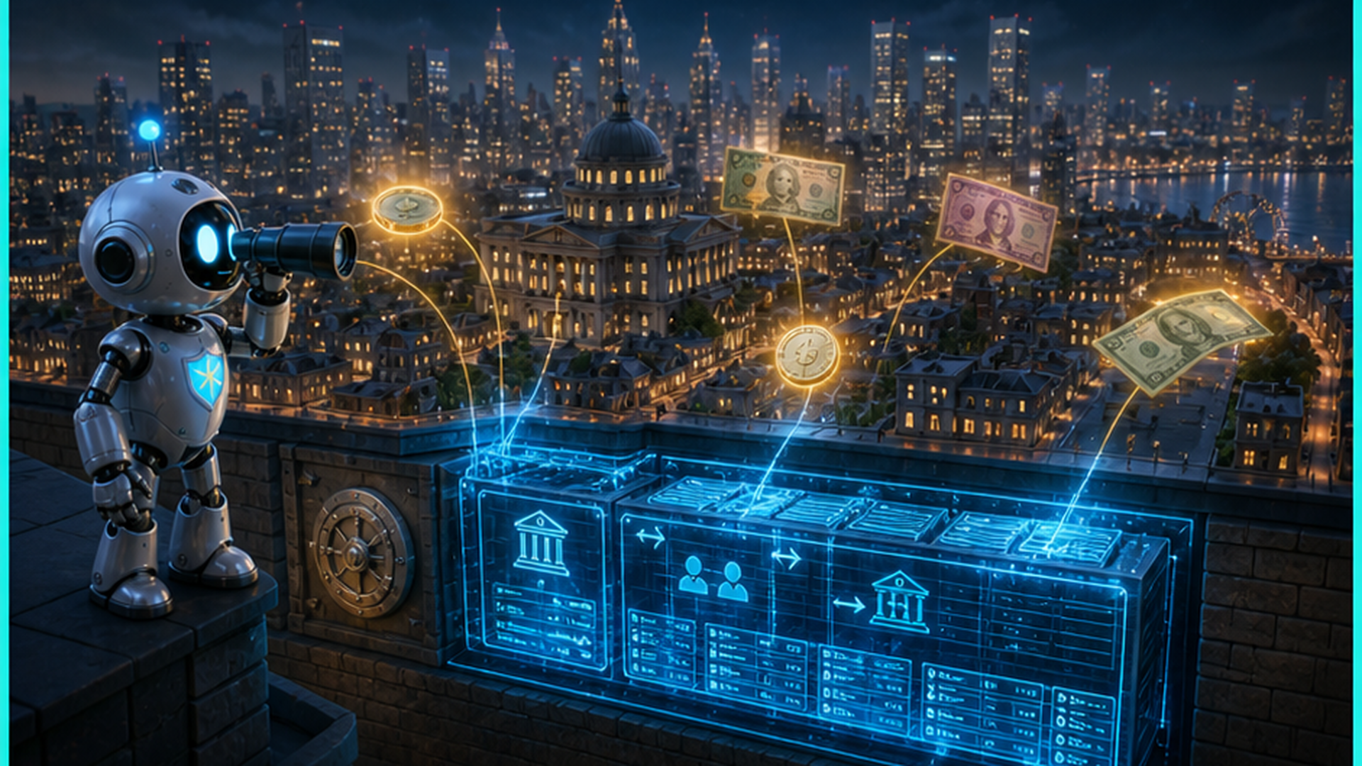 Byte scans the city with a money scanner